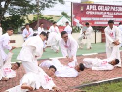 Tingkatkan Keterampilan Bela Diri, Personel Polres Bengkayang Ikuti Uji Kesamaptaan