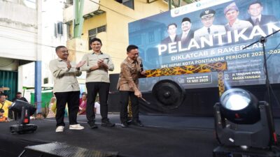 Suasana Meriah Warnai Pelantikan BPC HIPMI Pontianak di Pasar Tengah