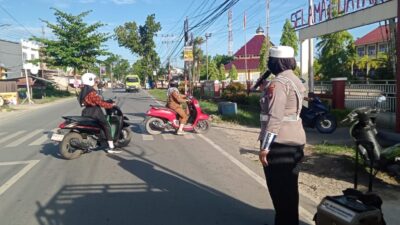 Satlantas Polres Sambas Laksanakan Penyuluhan dan Sosialisasi Keselamatan Berkendara