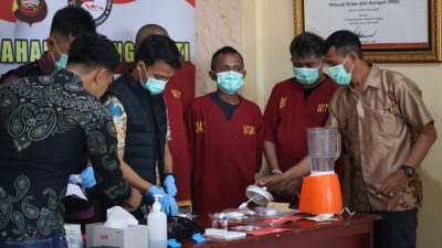 Polresta Pontianak Musnahkan Sabu dan Ekstasi Hasil Ungkap Tiga Kasus Narkotika
